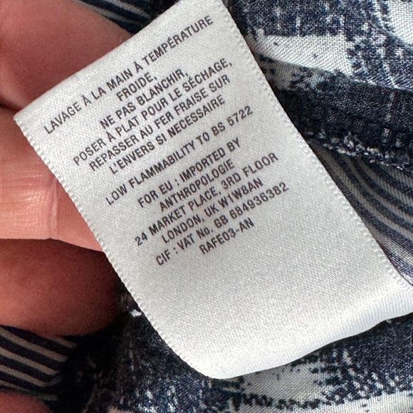 Velvet By Graham & Spencer Navy/White Narvan Ikat Jumpsuit Sz XL - Picture 7 of 8